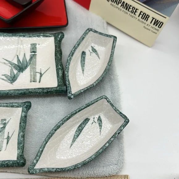 Sushi For Two Box Kit-Includes Ceramic/Porcelain Trays & Dishes w/How-to Book - Picture 5 of 16